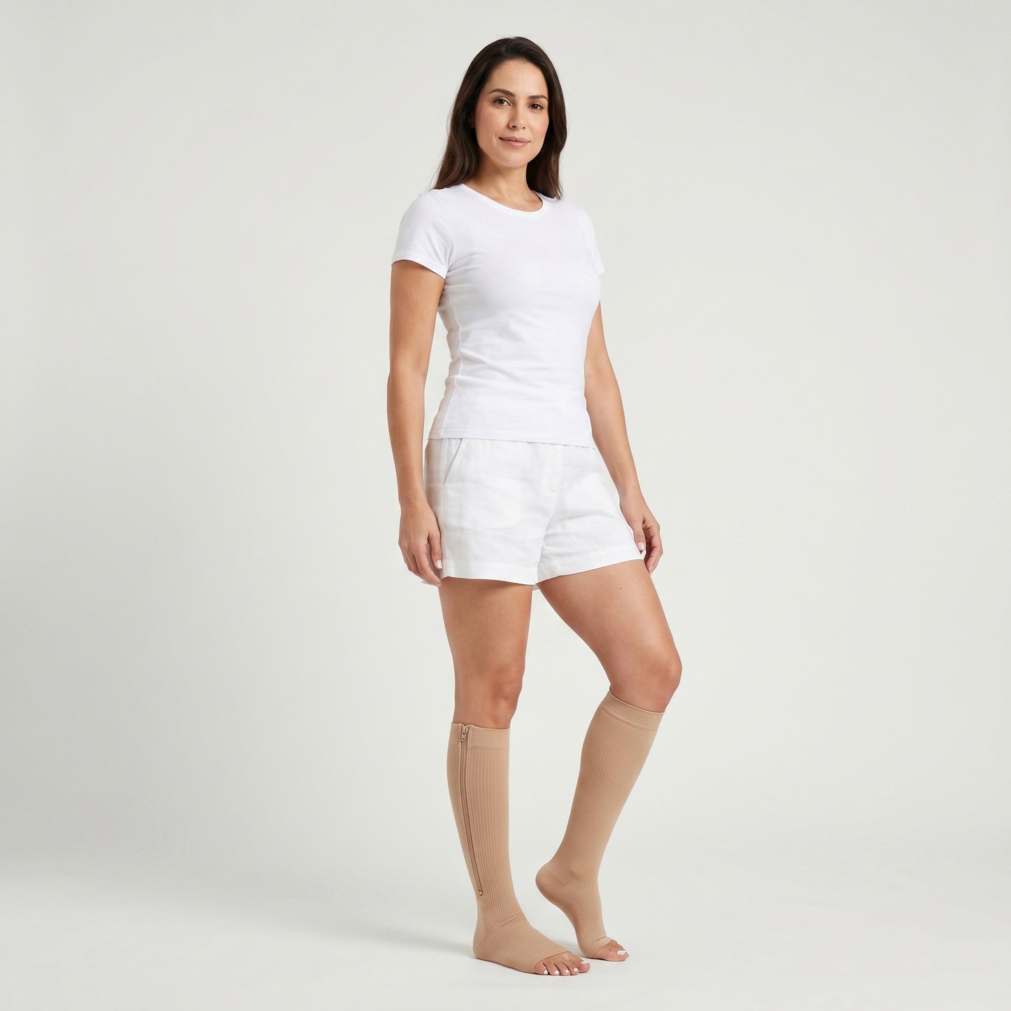 Meia de Compressão 3/4 com Zíper Lateral 20-30 mmHg