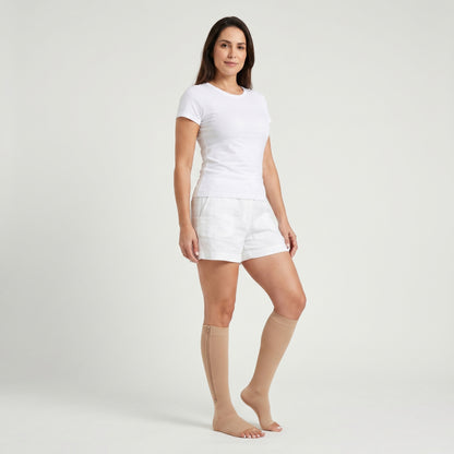 Meia de Compressão 3/4 com Zíper Lateral 20-30 mmHg